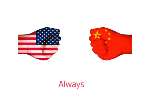 미국과 중국의 깃발 — 스톡 사진