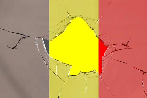Bandiera del Belgio su vetro — Foto Stock
