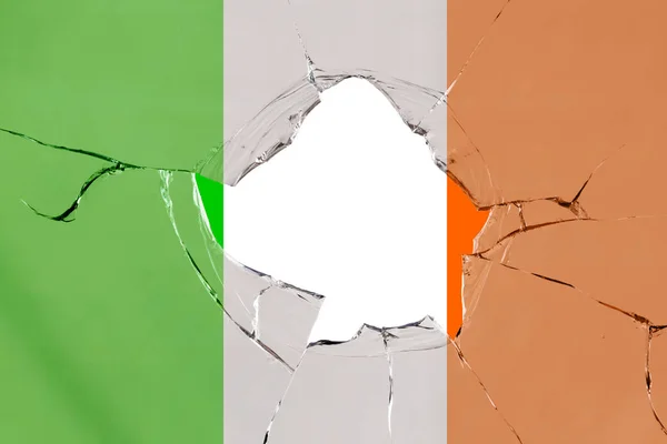 Bandiera dell'Irlanda su vetro — Foto Stock