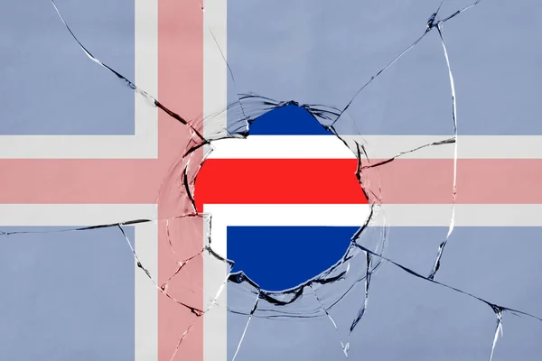 Drapeau de l'Islande sur verre — Photo