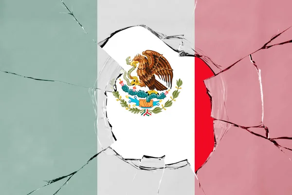 Bandera de México sobre vidrio — Foto de Stock