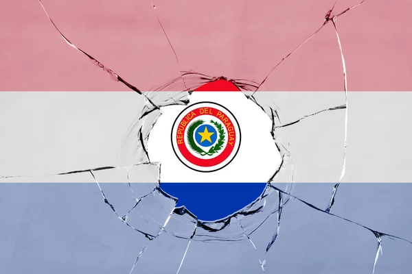 Флаг Парагвая на стекле — стоковое фото
