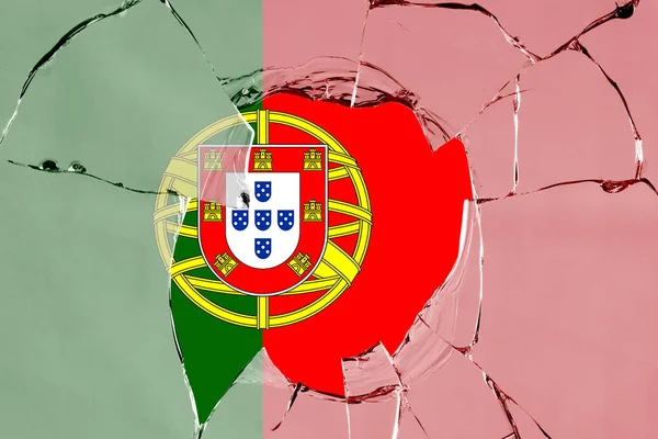 Bandiera del Portogallo su vetro — Foto Stock