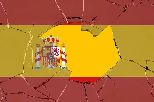 Bandera de España sobre vidrio — Foto de Stock