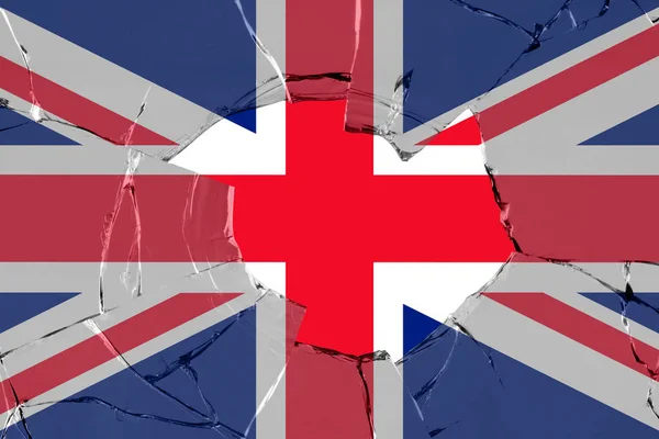 Флаг Великобритании по стеклу — стоковое фото