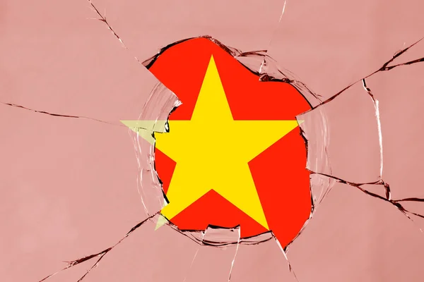 Bandera de Vietnam sobre vidrio —  Fotos de Stock