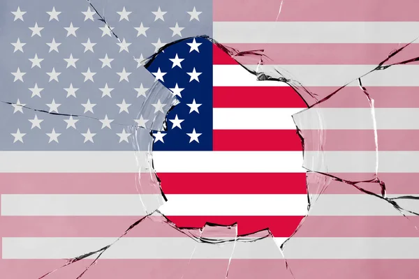 Förenta staternas flagga på glas — Stockfoto