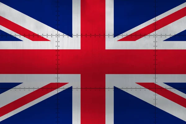 Flag of United Kingdom on metal — Stock Photo, Image