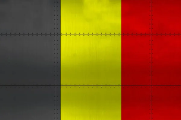 Bandiera del Belgio su metallo — Foto Stock