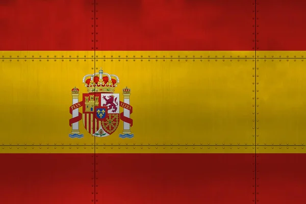 Прапор Іспанії з металу — стокове фото