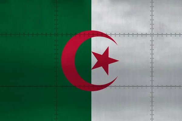 Algeriets flagga på metall — Stockfoto