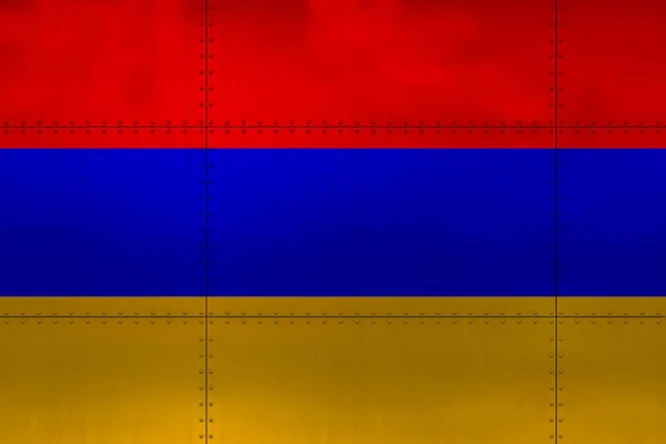 Flaga Armenii na metalu — Zdjęcie stockowe