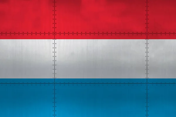 Vlag van Luxemburg op metaal — Stockfoto