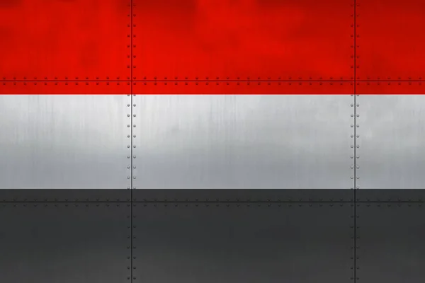 Flag of Yemen on metal — ストック写真