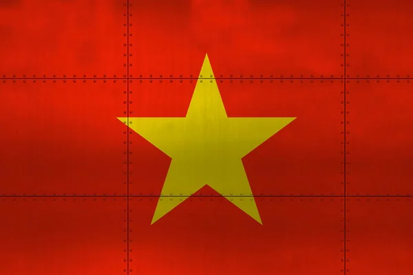 Flag of Vietnam on metal — Stock Photo, Image