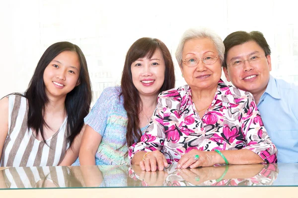 Retrato Asiático Três Gerações Família — Fotografia de Stock