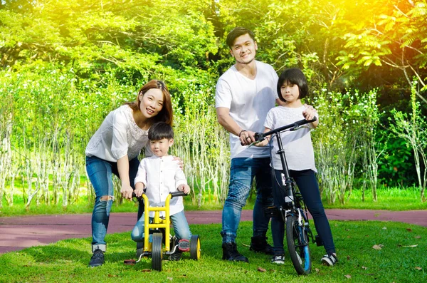 Asiática Familia Disfrutado Aire Libre Actividad Parque —  Fotos de Stock