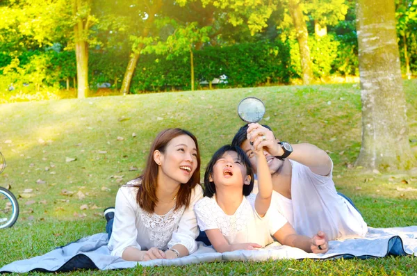 Asiática Familia Disfrutado Aire Libre Naturaleza Parque — Foto de Stock