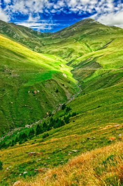 Vadiler ve Pyrenees yılın herhangi bir zamanda içinde yeşil çayırlar