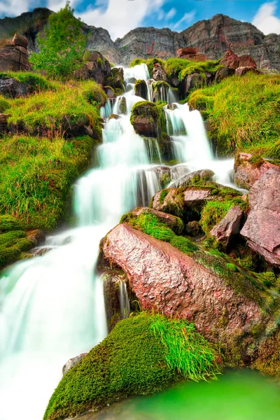 Sungai Dan Air Terjun Taman Nasional Ordesa Monte Perdido Air — Stok Foto