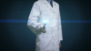 Doktor, dijital ekran dokunaklı beyin bağlanmak dijital hatları, yapay zeka genişletilmesi.