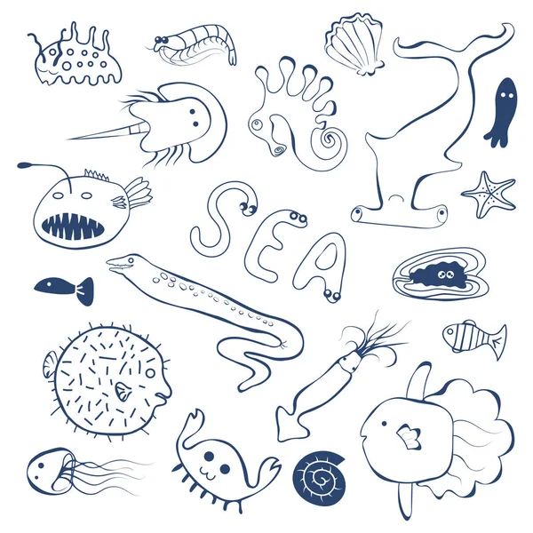 あなたの設計のための海の動物 — ストックベクタ