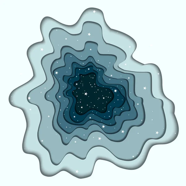 Vector Paper Cut Illustration Black Hole Cosmos — Stock Vector