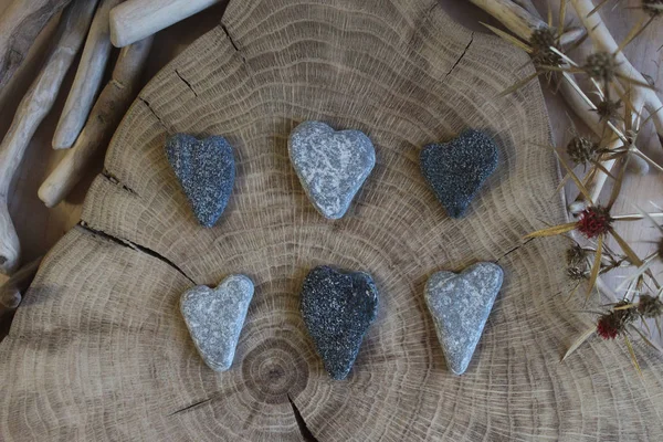 Beach Found Stone Hearts — Stock Photo, Image
