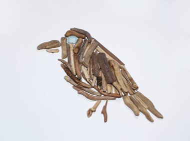 Deniz cam, taş, kabuk ve driftwood sanat projesi