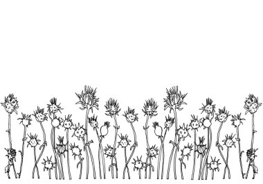 Süt devedikeni botanik desenli davetiye şablonu