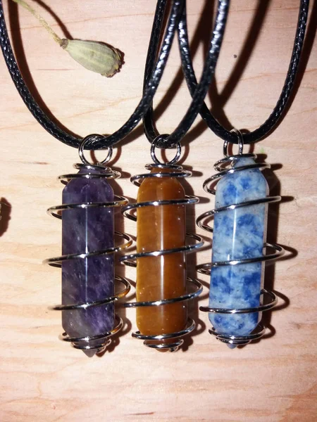 Magic Protective Stones Pendants Witches — Stock Photo, Image