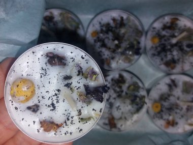 Kristalli ev yapımı çay ışıkları, kurutulmuş bitkiler ve çiçekler para ve iyi şans, sağlık, aşk vs. çekmek için. Spa prosedürleri için güzel hediyeler..