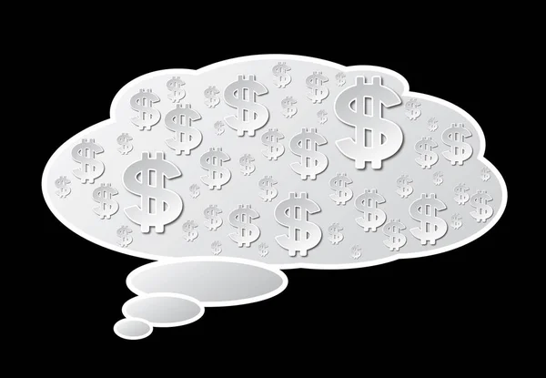 Para hakkında düşünme, tatlı rüya zengin siyah backgroung, soyut sanat bulut