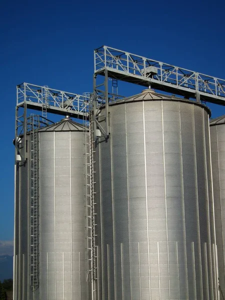 Metal Silo Barley Other Storage — Foto Stock