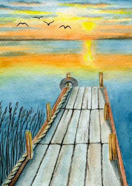 Nehirde gün batımı