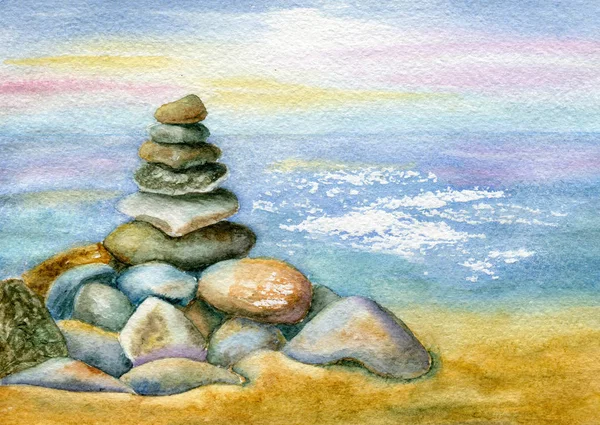 Deniz çakıl piramit