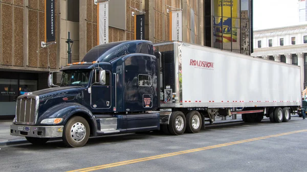 Trailer För Händelse Transporter Utanför Madison Square Garden Manhattan New — Stockfoto