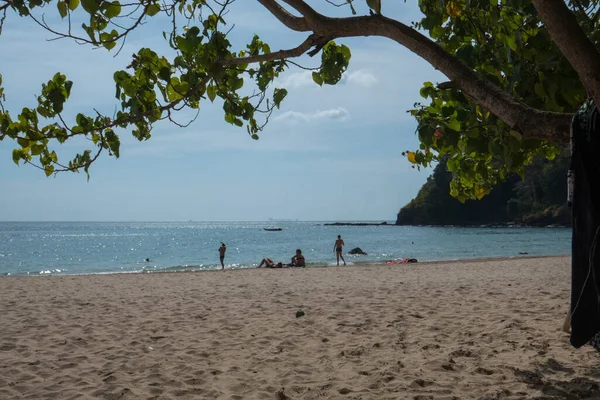 Plage Sable Sur Côté Ouest Île Koh Lanta Dans Sud — Photo