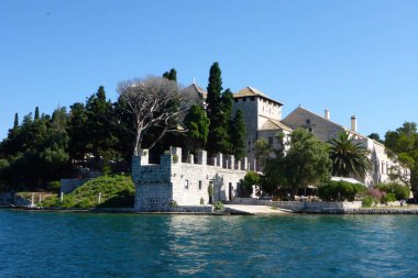 Hırvatistan 'ın Saint Mary Adası' ndaki Benedikt Manastırı ve Kilisesi.