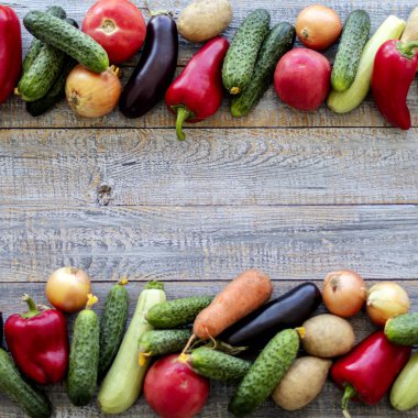 Sonbahar hasadı. Sebze - domates ve salatalık, havuç ve