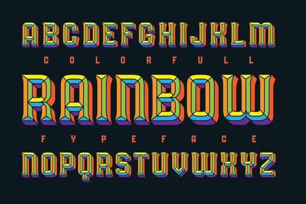 Wort Regenbogen Und Buchstaben Des Alphabets — Stockvektor