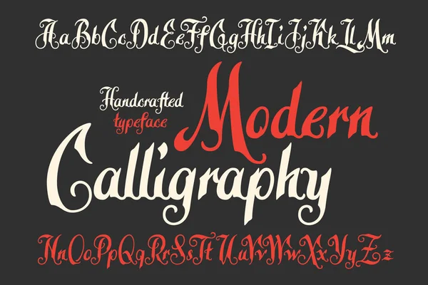 Moderno Carattere Tipografico Calligrafico Artigianale — Vettoriale Stock