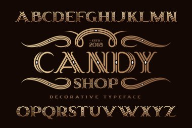 Klasik tarzı metin teklif Candy shop ile kompozisyon yazı 