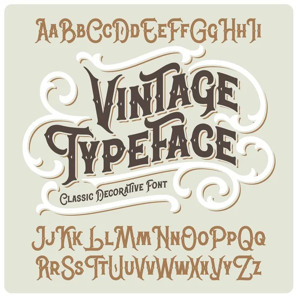 Vector Vintage Lettertype Met Prachtige Klassieke Sierlijke — Stockvector