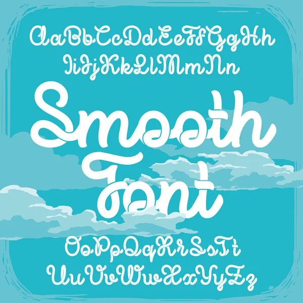 Smooth Fuente Con Fondo Nubes Azules — Vector de stock