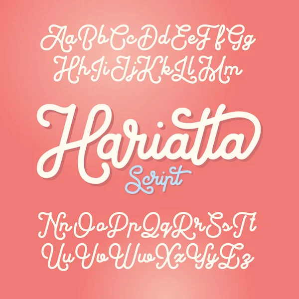 Glatte Monoline Schrift Namens Harietta — Stockvektor