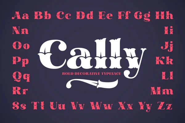 Vintage Dekorative Vektorschrift Namens Cally — Stockvektor
