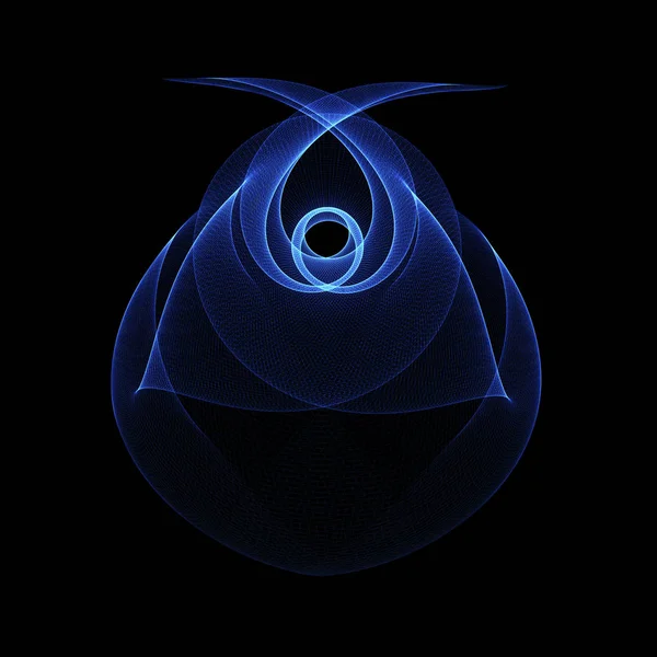 Blue Abstract 3D Glowing Concept For Logo isolated On Black Background