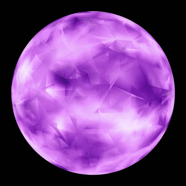 Purple Glowing Orb Isolated Over Black Background