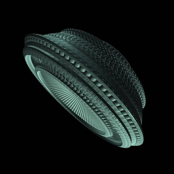 Futuristic Design For Alien Technology Isolated On Black Background